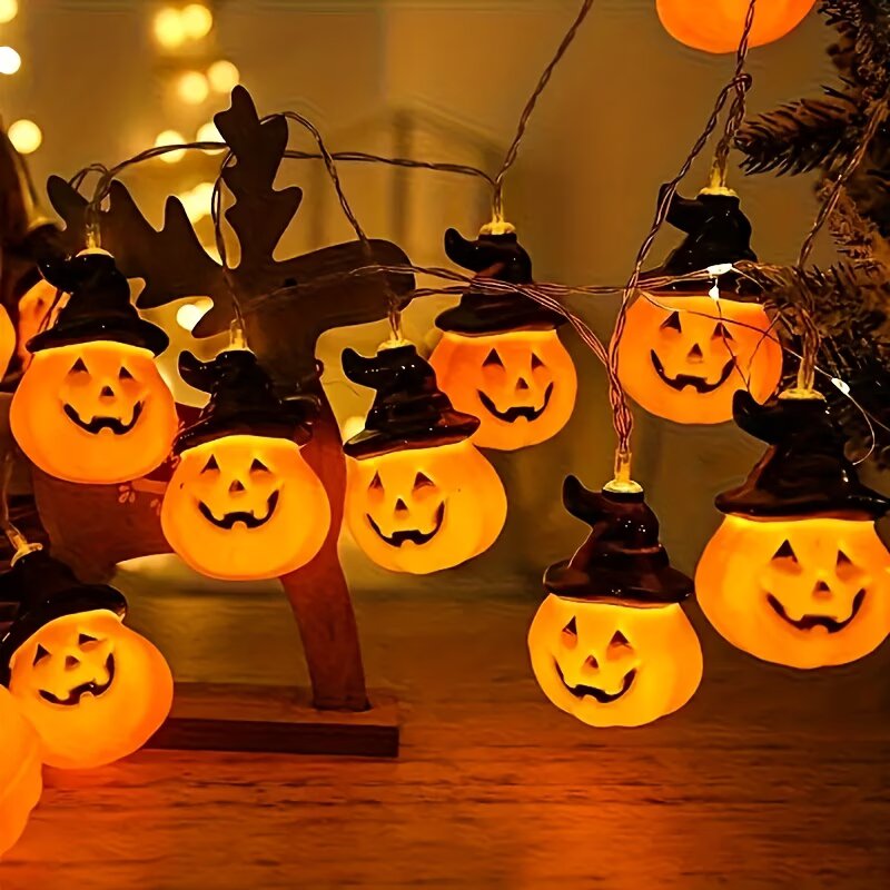 Halloween Led String Lights Orange - 1.5M/59.06インチ ハロウィン パンプキン ストリングライト ランタン LED