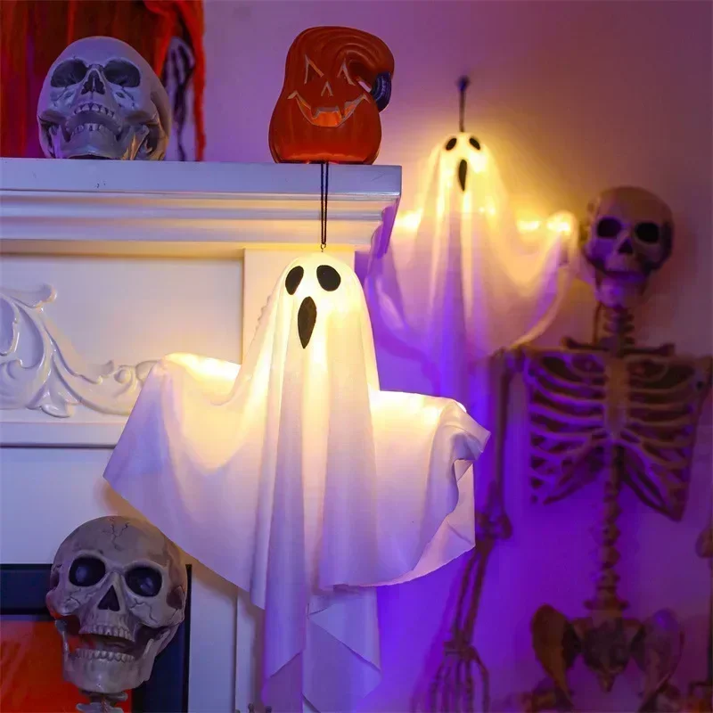 Halloween Pumpkin Decor Led - 2025年ハロウィンLEDナイトライトゴーストパーティーホームデコレーション屋内外ゴーストハウスバーハンギングライトホラープロップス