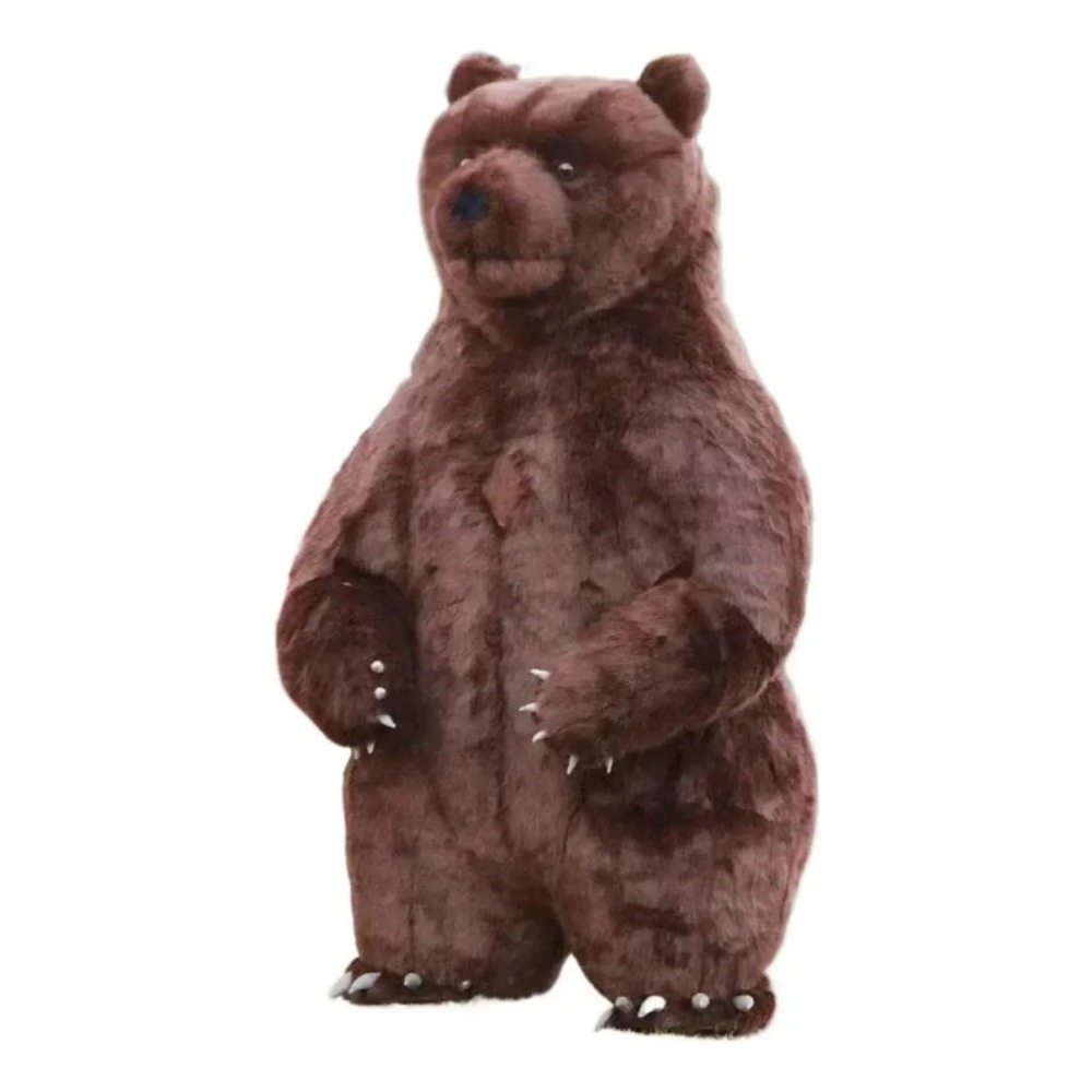 Halloween Costume Adult - 空気で膨らませるタイプの茶色いクマの着ぐるみ。大人用。ハロウィーンやクリスマスパーティーに最適な、おもしろいキャラクターのコスチューム。電池や充電器は不要。