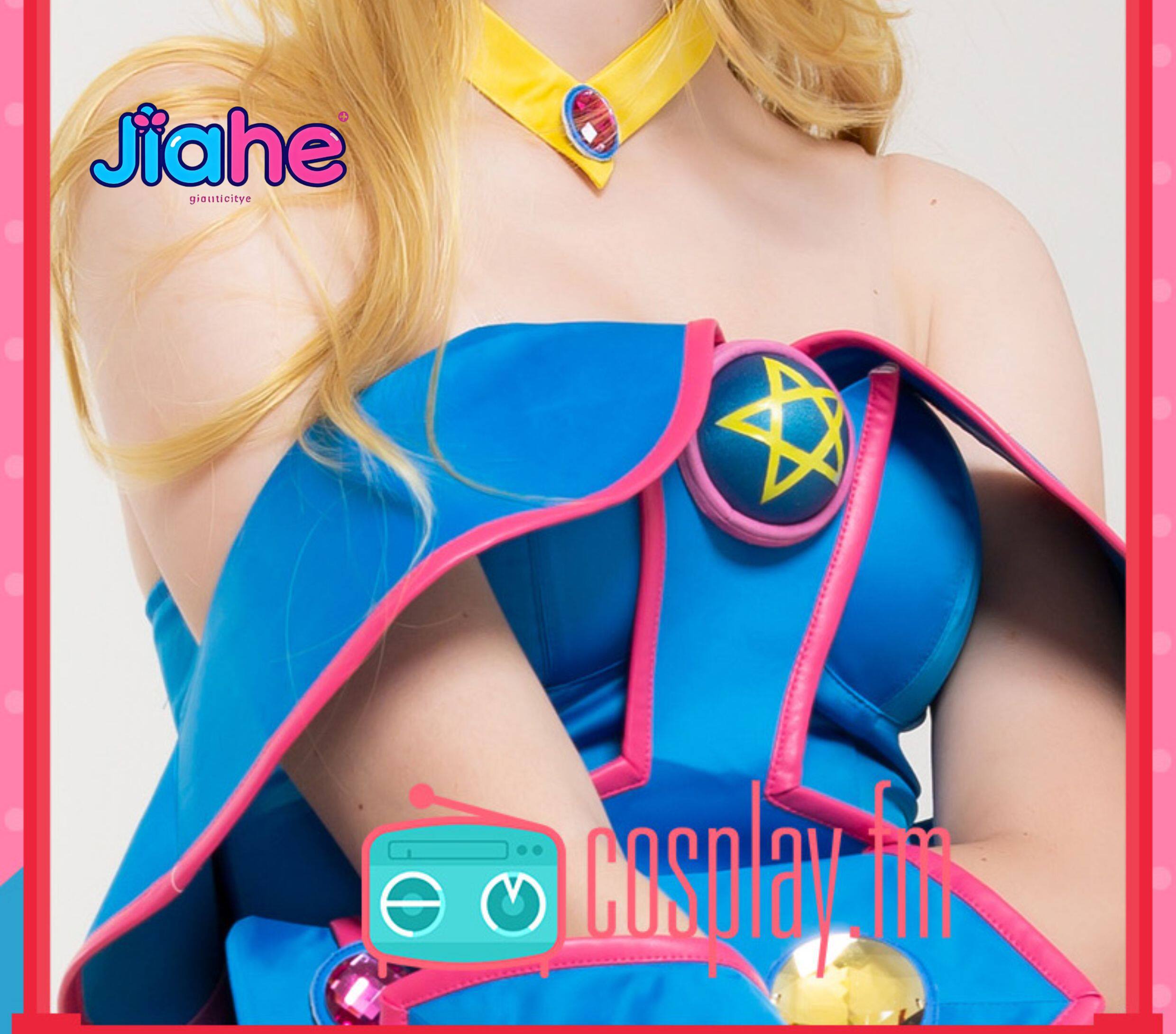 Halloween Costume Kids - ダークマジシャンガールアニメ遊戯王コスプレ衣装帽子付き女性のセクシーなブルージャンプスーツウィッグネックレスハロウィンパーティー制服