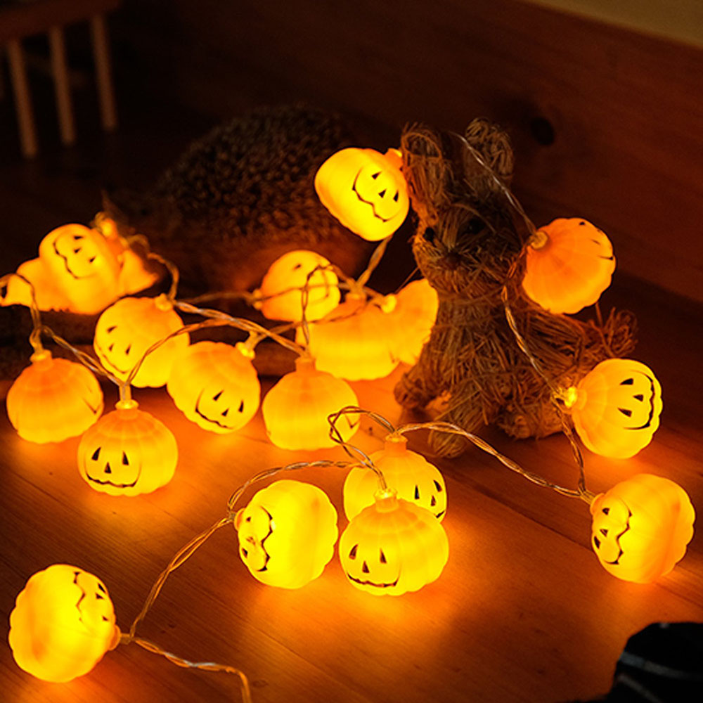 Halloween Led String Lights Orange - ハロウィン 3D カボチャ LED ストリングライト 1