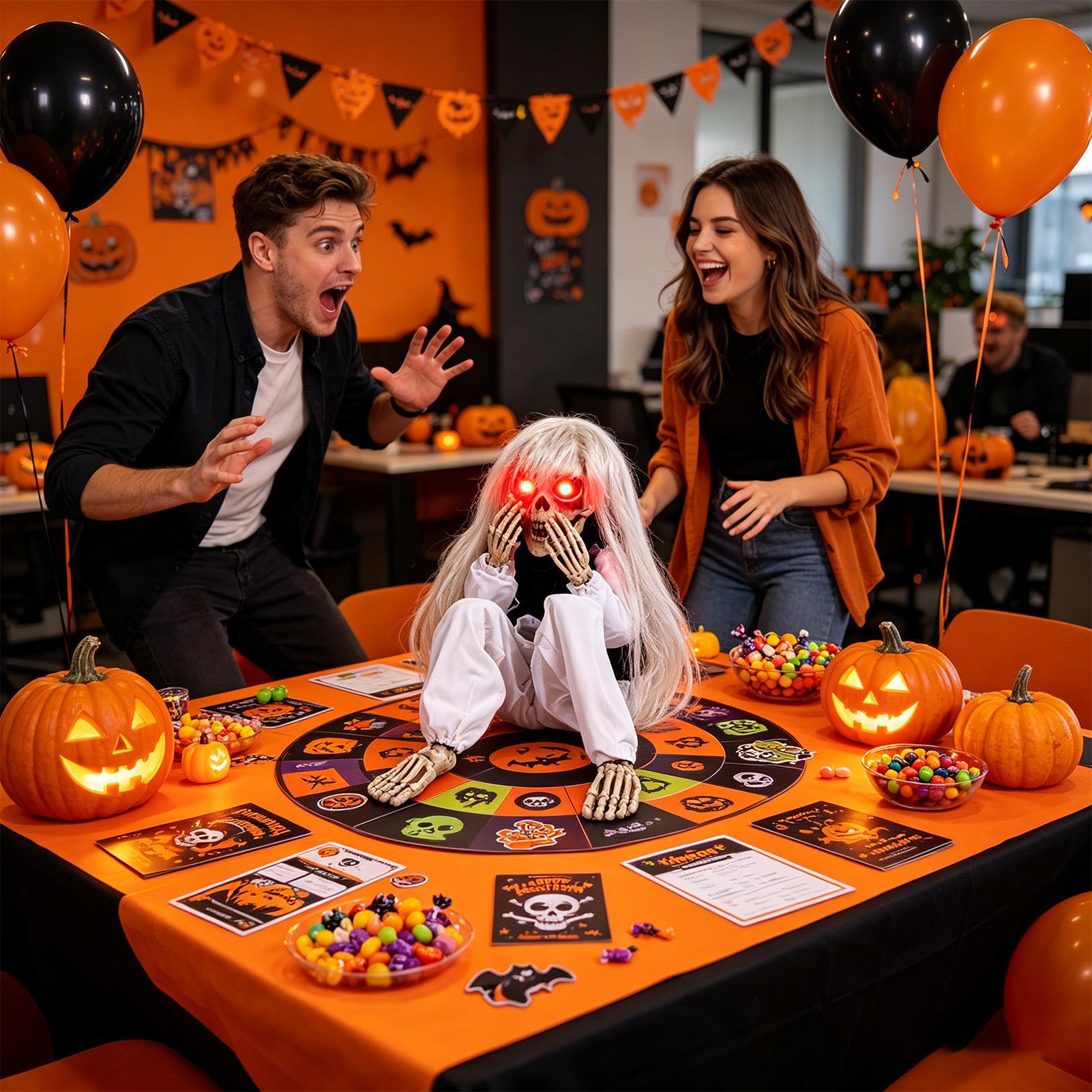 ハロウィンのスケルトンデコレーション、音で動く泣き声と光る目 - Halloween Skeleton Decoration のレビューと価格