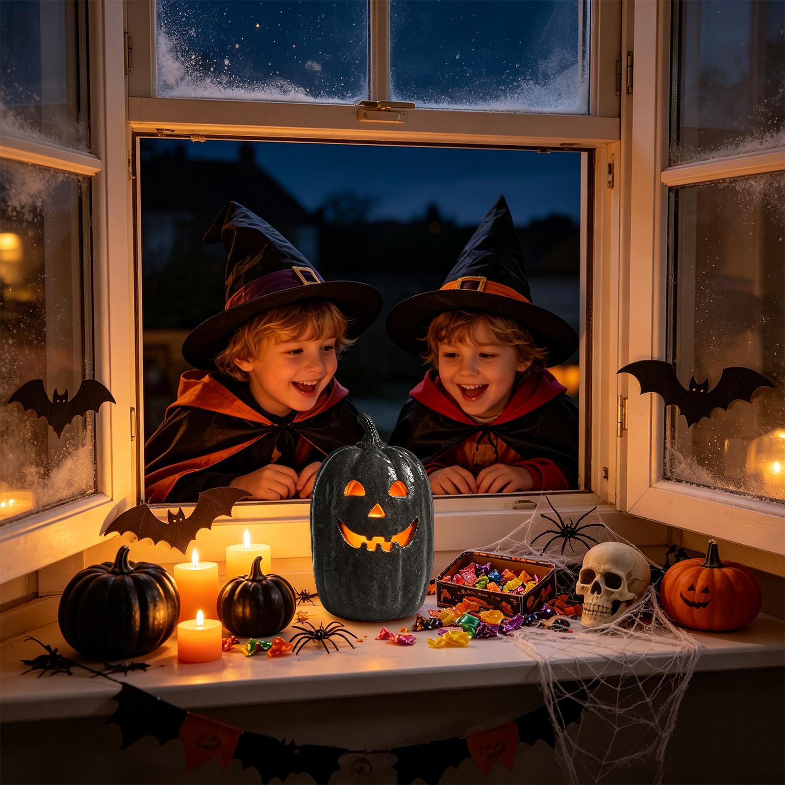 ハロウィンカボチャの工芸品　樹脂製カボチャの手作りランタン飾 - Pumpkin Lantern Halloween のレビューと価格