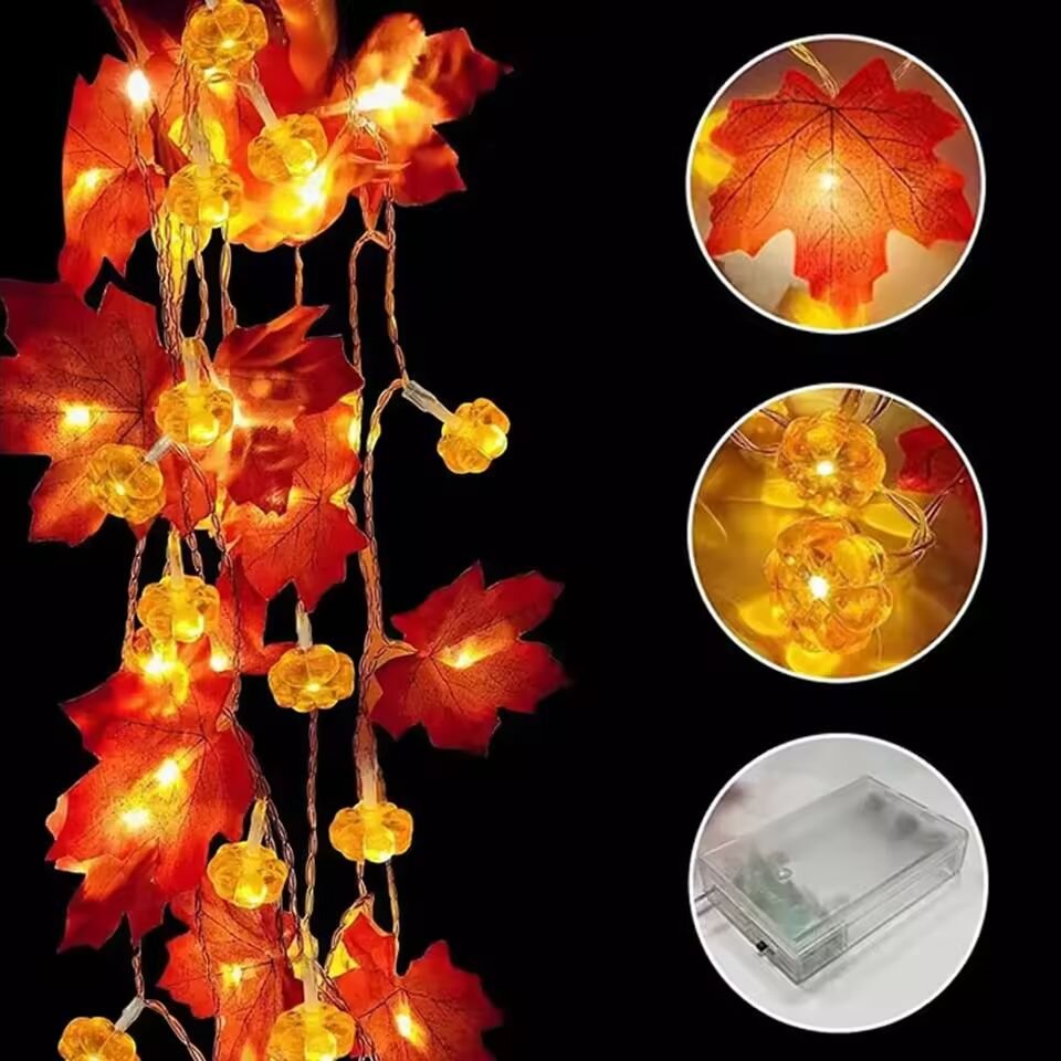 59インチ/118インチ ハロウィン パンプキン メープルリ - Halloween Led String Lights Orange のレビューと価格