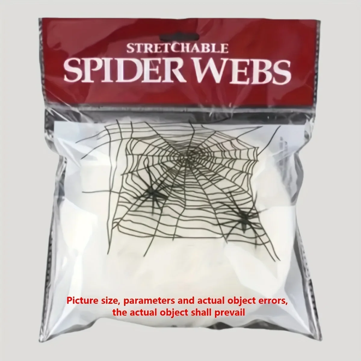 伸縮性のある蜘蛛の巣飾り。各飾りに蜘蛛が2匹ずつ付いています - Spider Web Halloween Decoration のレビューと価格