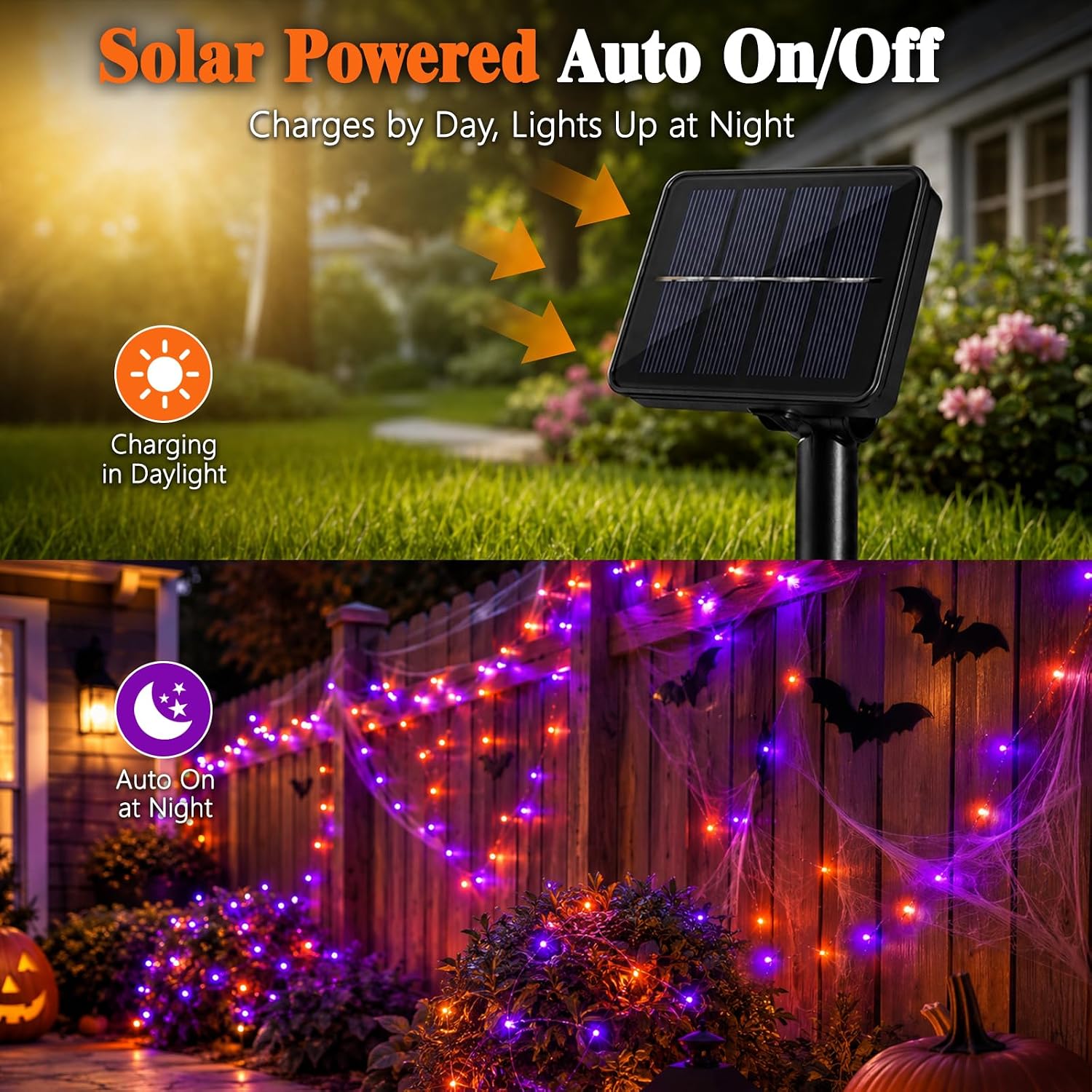 ハロウィン LED ソーラー銅線ストリングライト屋外防水オレ - Halloween Led String Lights Orange のレビューと価格