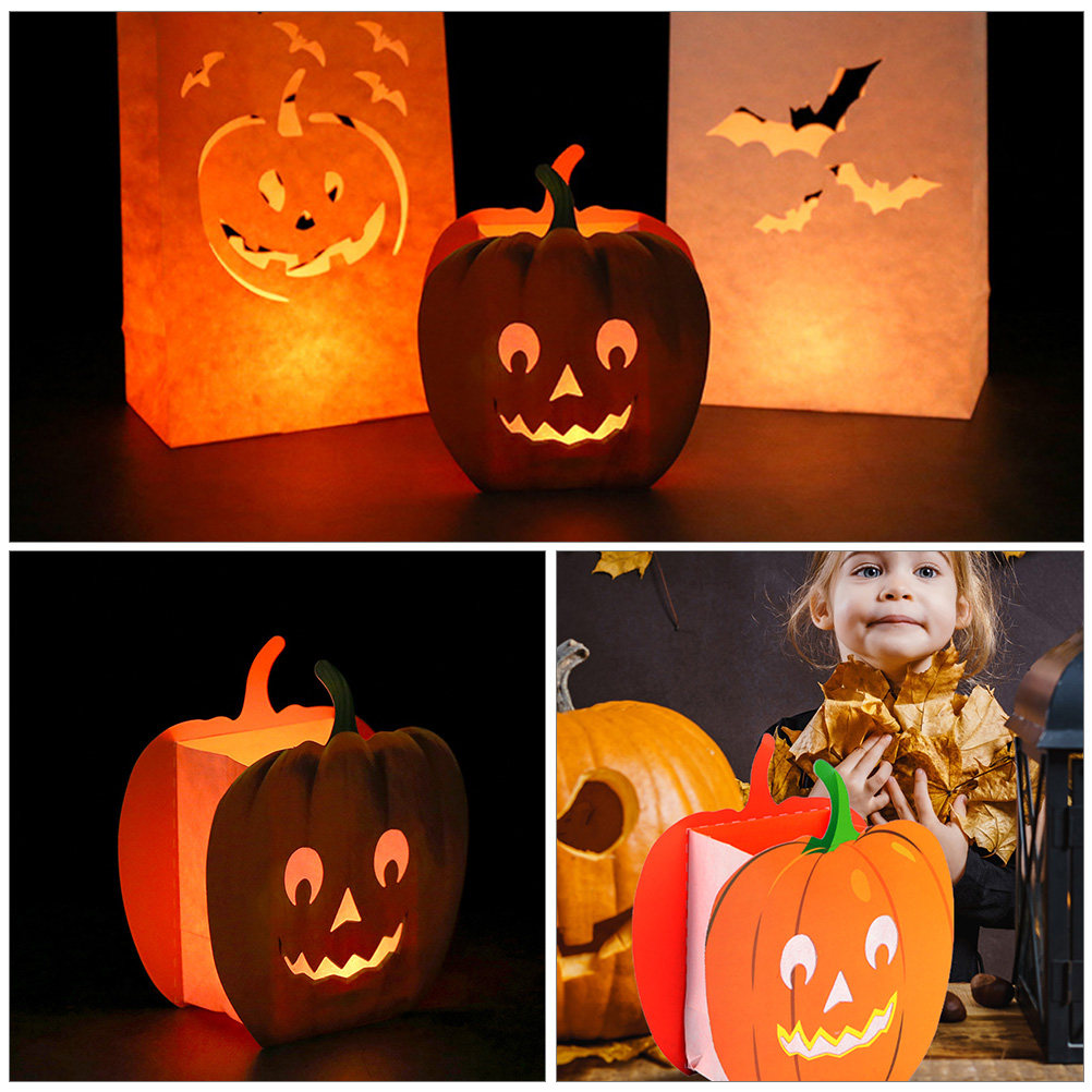 ハロウィーンの祭典やランタンの装飾に使える、12個入りのくり - Pumpkin Lantern Halloween のレビューと価格