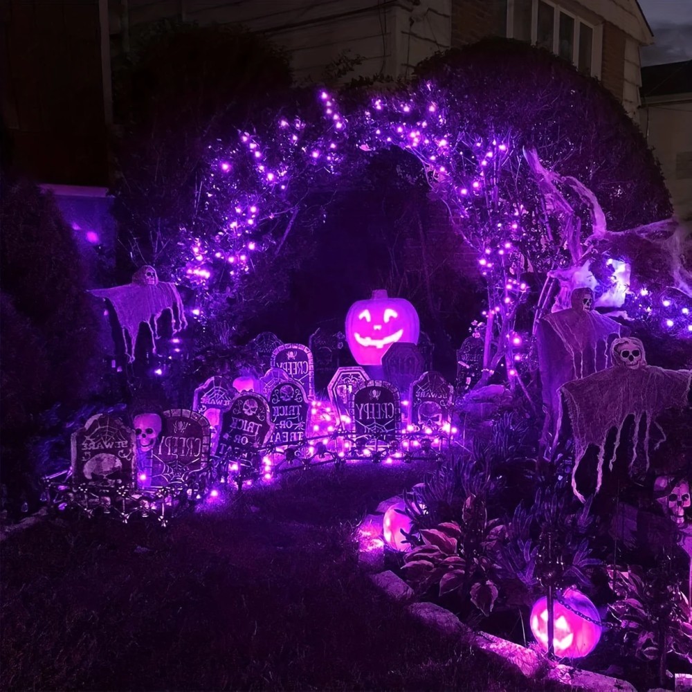 1/2PC12M100LED ハロウィン装飾用ソーラーLED - Halloween Led String Lights Orange のレビューと価格