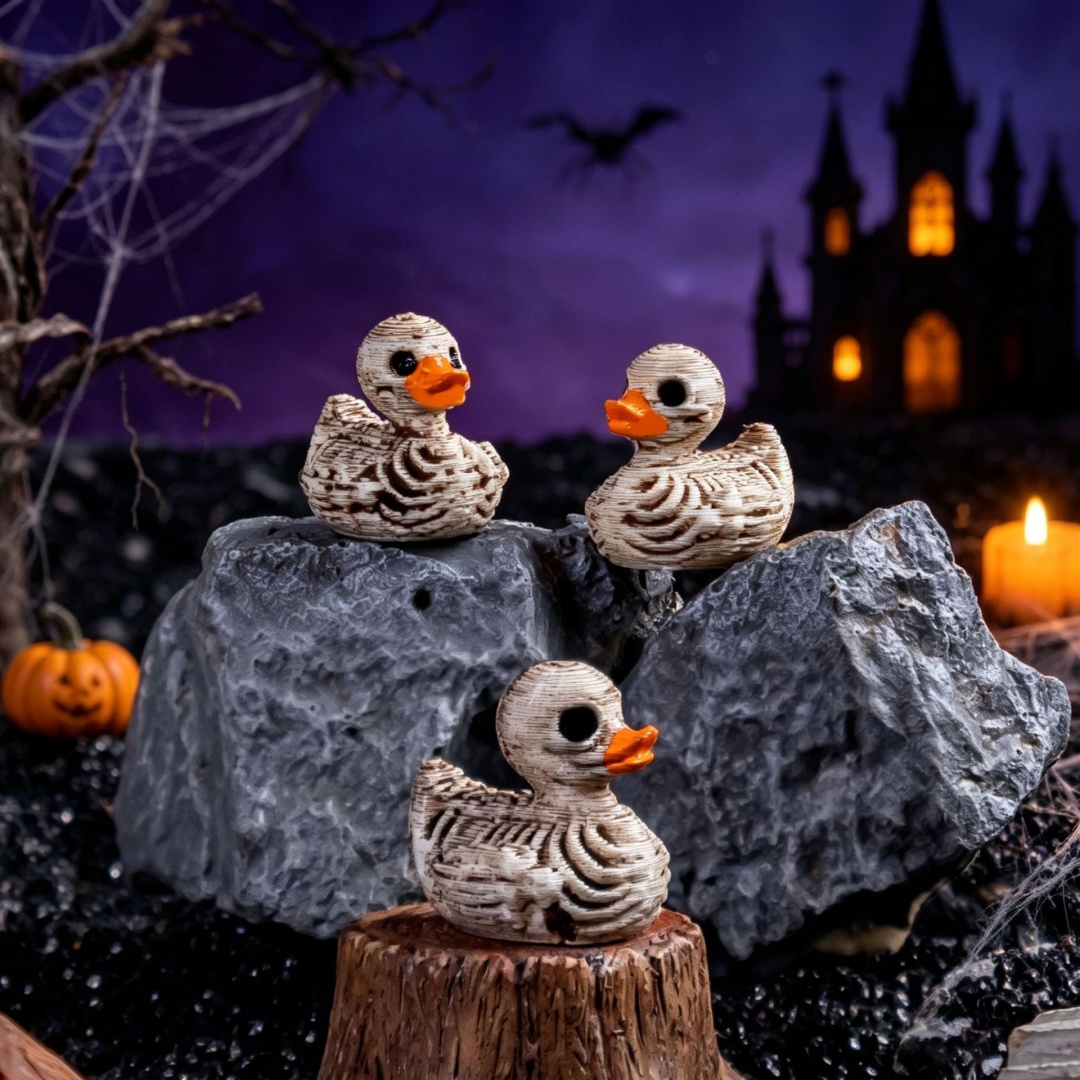 10個入り、0.6インチのゴシック調のかわいいスカルダックの - Halloween Skeleton Decoration のレビューと価格