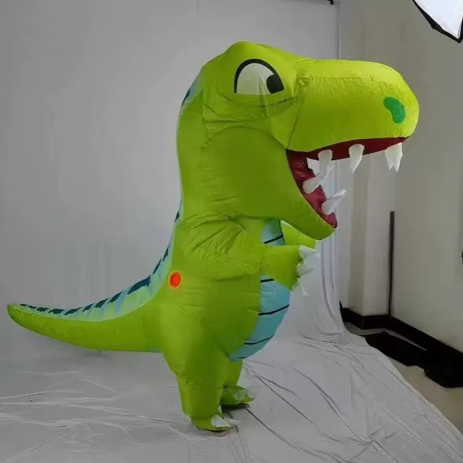 大人用、太った頭を持つ恐竜の着ぐるみ。全身を覆うタイプで、空 - Halloween Costume Adult のレビューと価格
