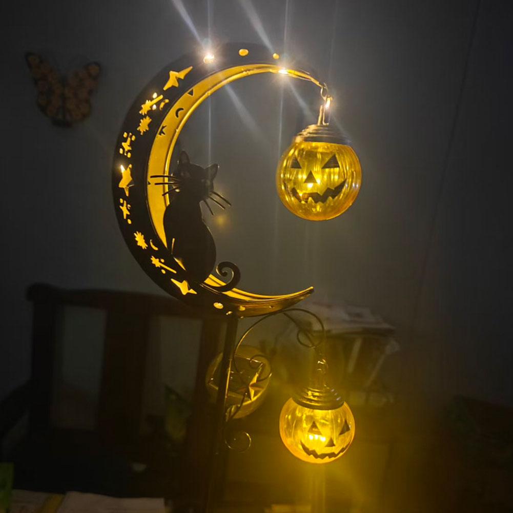 ハロウィーン用屋外ガーデン装飾ライト。錆びにくい金属製で、月 - Pumpkin Lantern Halloween のレビューと価格