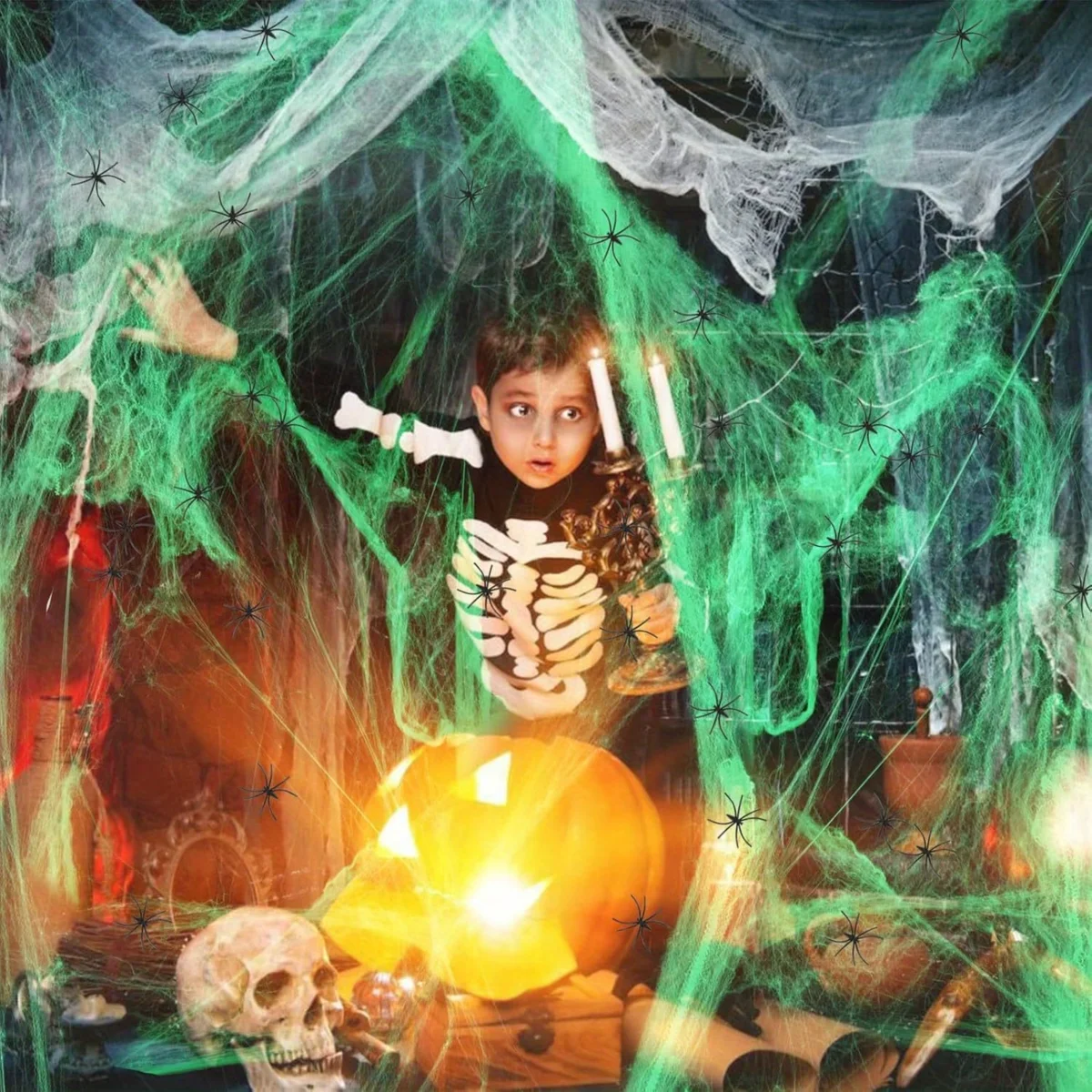 1～20個入り ハロウィーン装飾用 伸縮性のある蜘蛛の巣模様 - Spider Web Halloween Decoration のレビューと価格