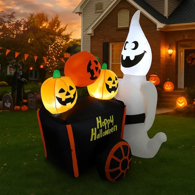 6フィート ハロウィン 屋外 ホリデーデコレーション インフ - Halloween Pumpkin Decor Led のレビューと価格