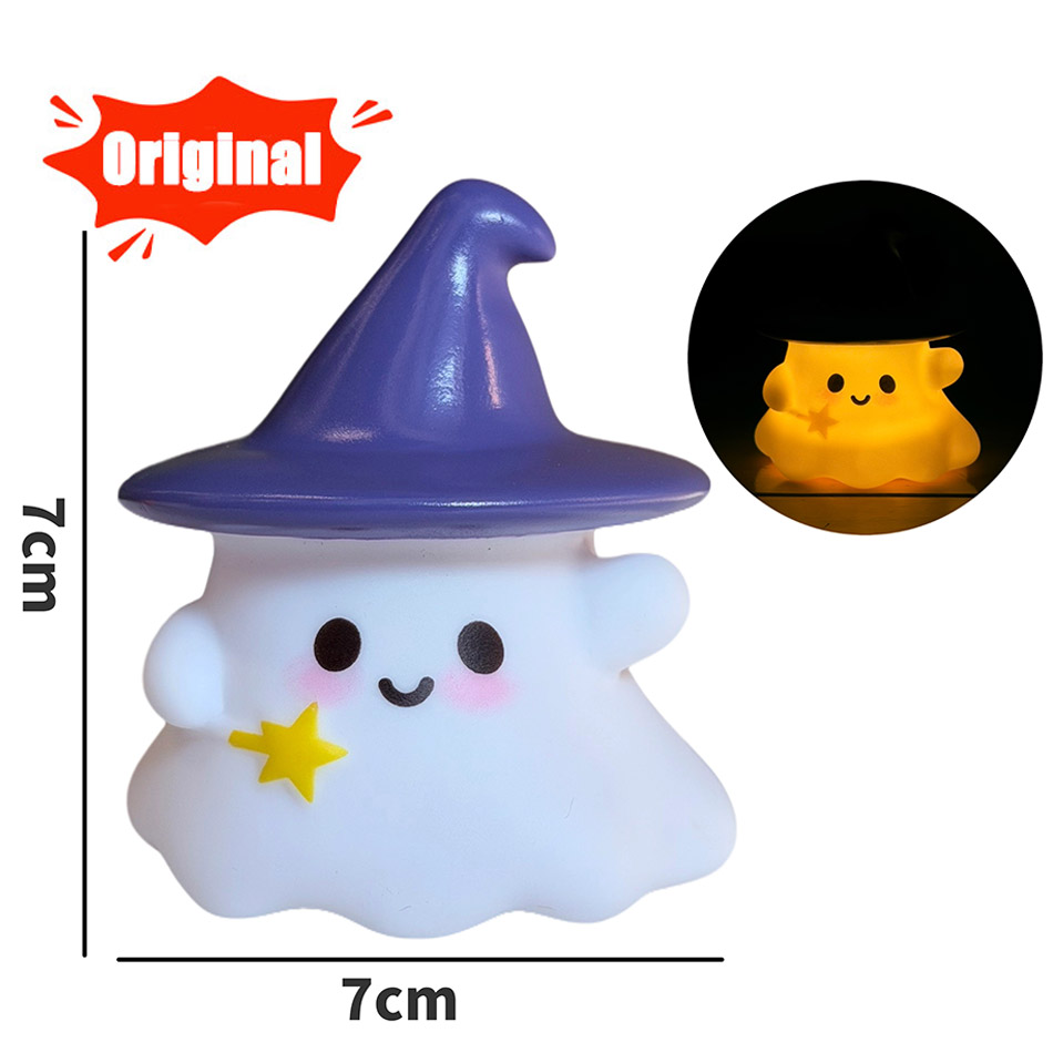 かわいい魔女ゴーストカボチャシリコンナイトライトかわいいキャ - Halloween Pumpkin Decor Led のレビューと価格