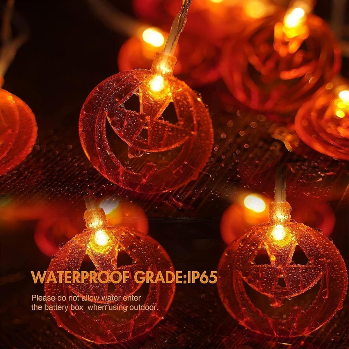 1pc 20LED オレンジフラット中空ハロウィンカボチャラ - Halloween Led String Lights Orange のレビューと価格