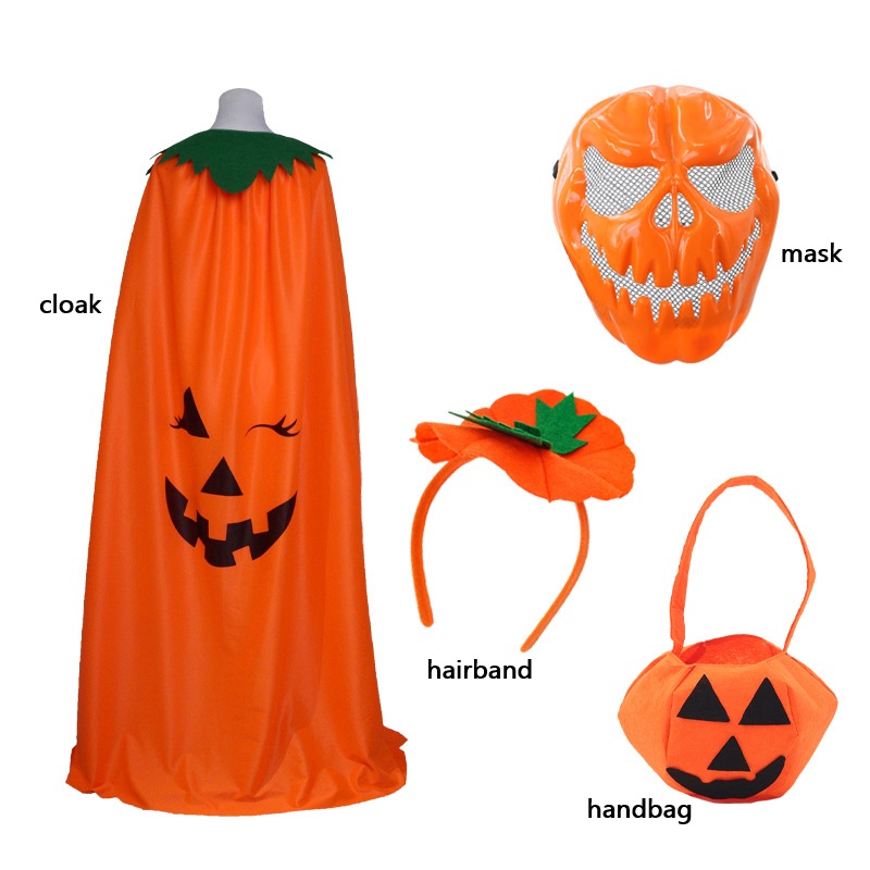 ハロウィン パンプキンコスチューム ケープセット、オレンジの - Pumpkin Lantern Halloween のレビューと価格