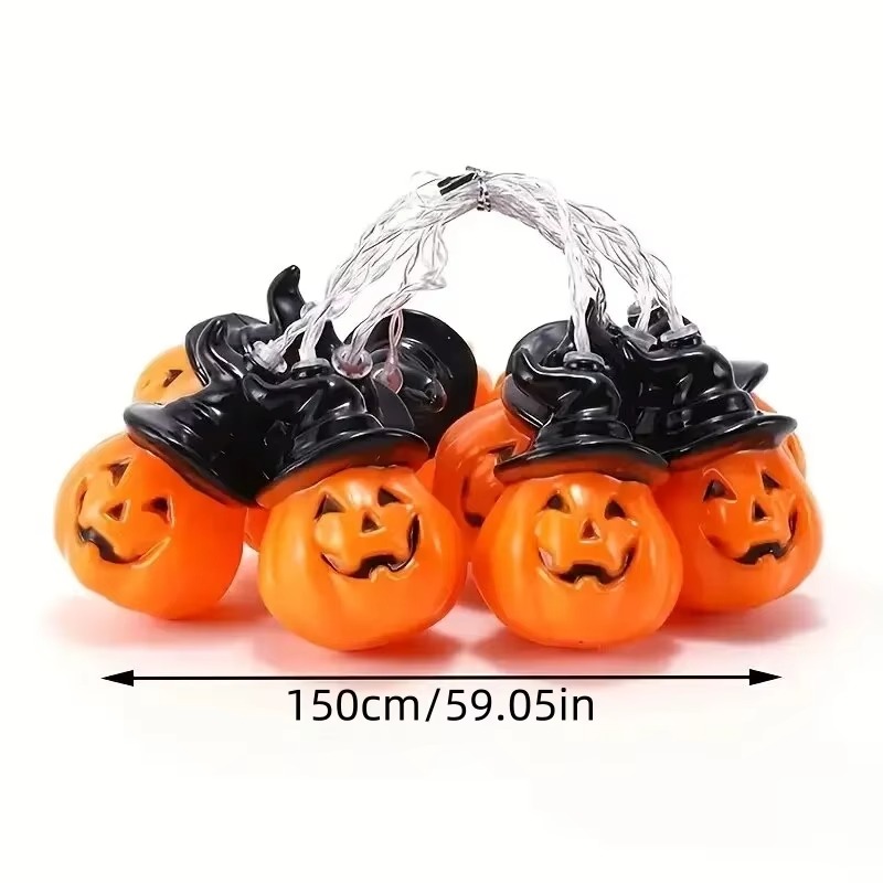魔女の帽子とカボチャの妖精モチーフのイルミネーションライト。 - Halloween Led String Lights Orange のレビューと価格