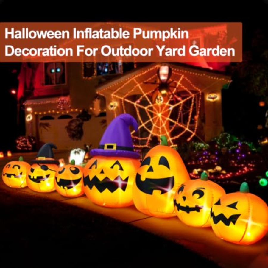 屋外用ハロウィーン装飾品、空気で膨らませるタイプのカボチャ、 - Halloween Pumpkin Decor Led のレビューと価格