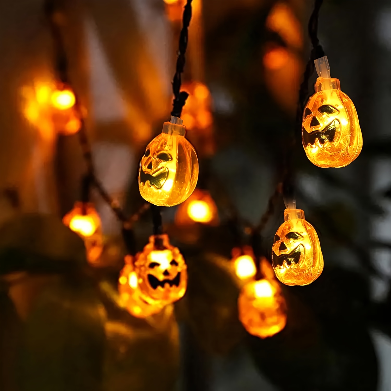 59/118インチ 10/20LEDスマイルパンプキンストリ - Halloween Led String Lights Orange のレビューと価格