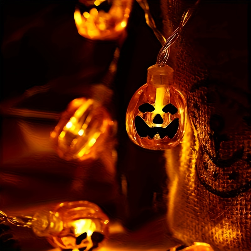 59/118インチ 10/20LEDスマイルパンプキンストリ - Halloween Led String Lights Orange のレビューと価格