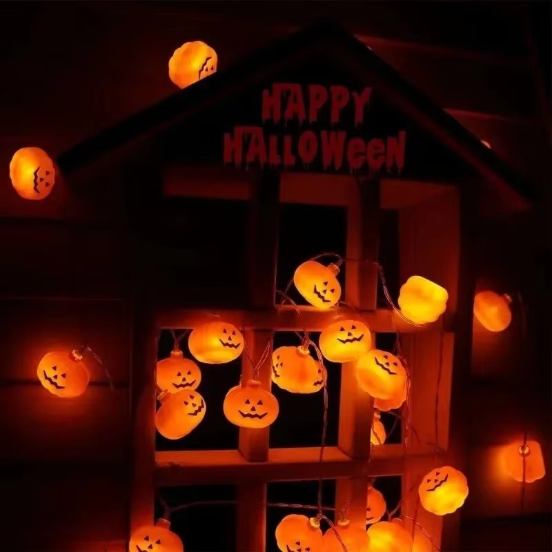 ハロウィーンのパンプキン型LEDライトストリング。電池式で、 - Halloween Pumpkin Decor Led のレビューと価格