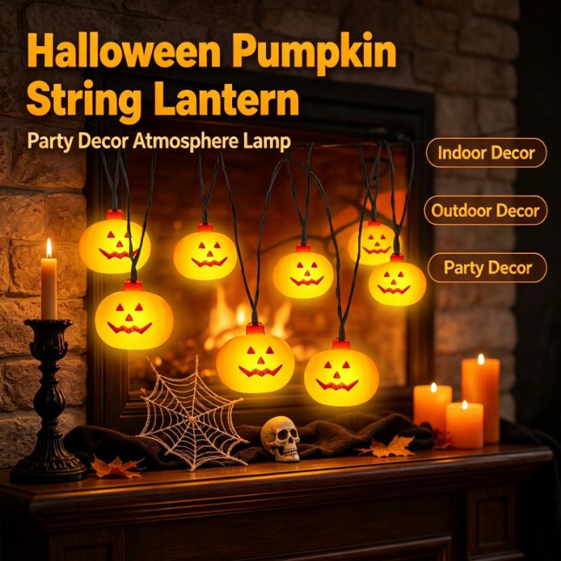 電池式ハロウィンパンプキンストリングライト20LED、ジャッ - Pumpkin Lantern Halloween のレビューと価格