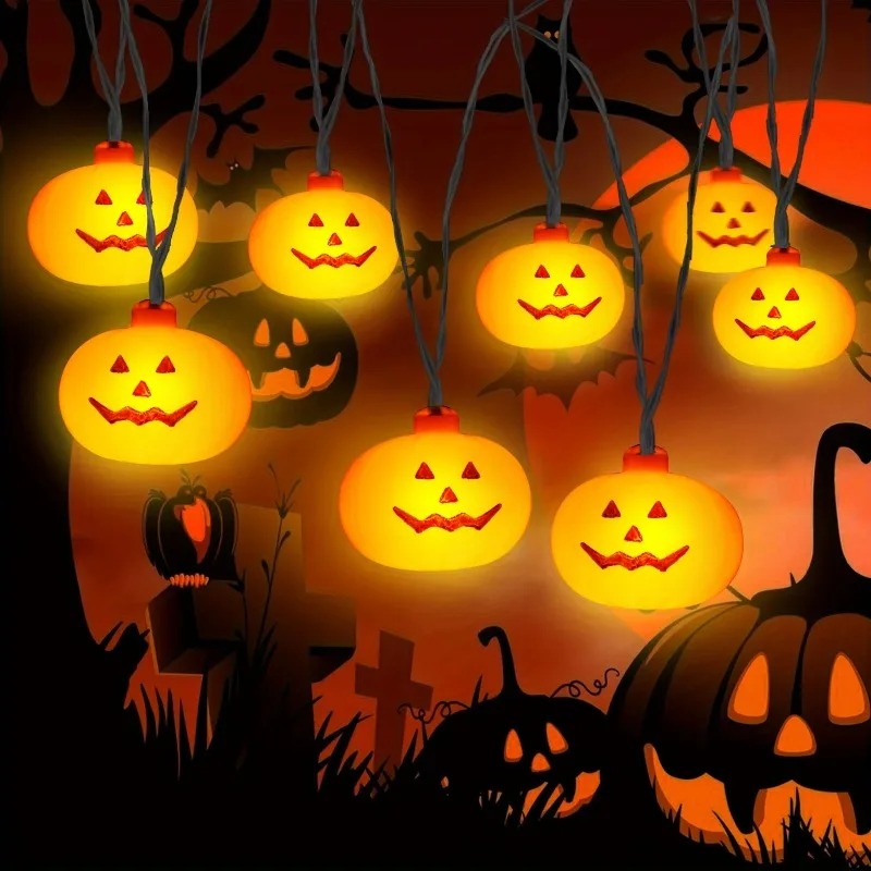 電池式ハロウィンパンプキンストリングライト20LED、ジャッ - Pumpkin Lantern Halloween のレビューと価格