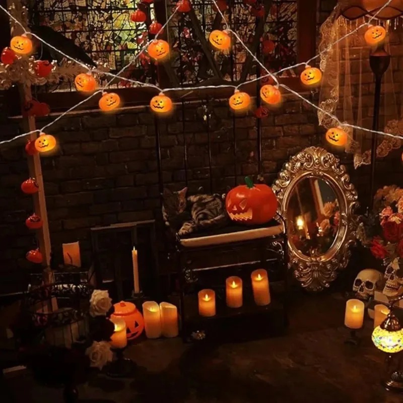 電池式ハロウィンパンプキンストリングライト20LED、ジャッ - Pumpkin Lantern Halloween のレビューと価格