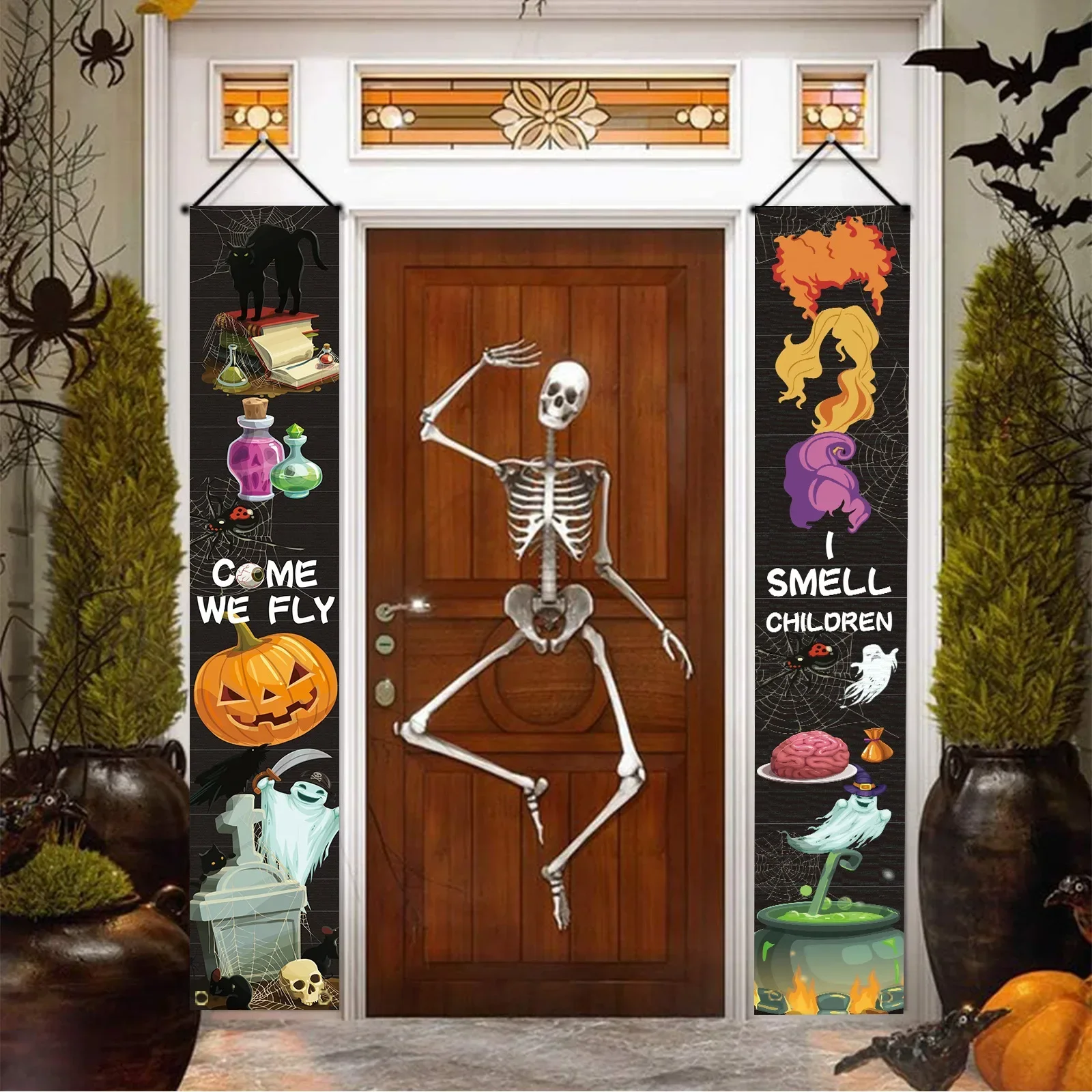 ハロウィンカボチャカプレットホラークモの巣雰囲気旗ぶら下げ装 - Spider Web Halloween Decoration のレビューと価格