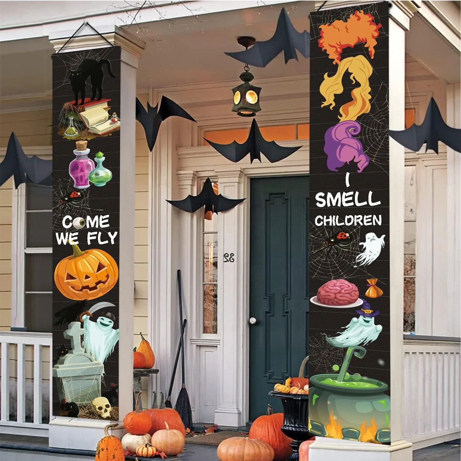 ハロウィンカボチャカプレットホラークモの巣雰囲気旗ぶら下げ装 - Spider Web Halloween Decoration のレビューと価格
