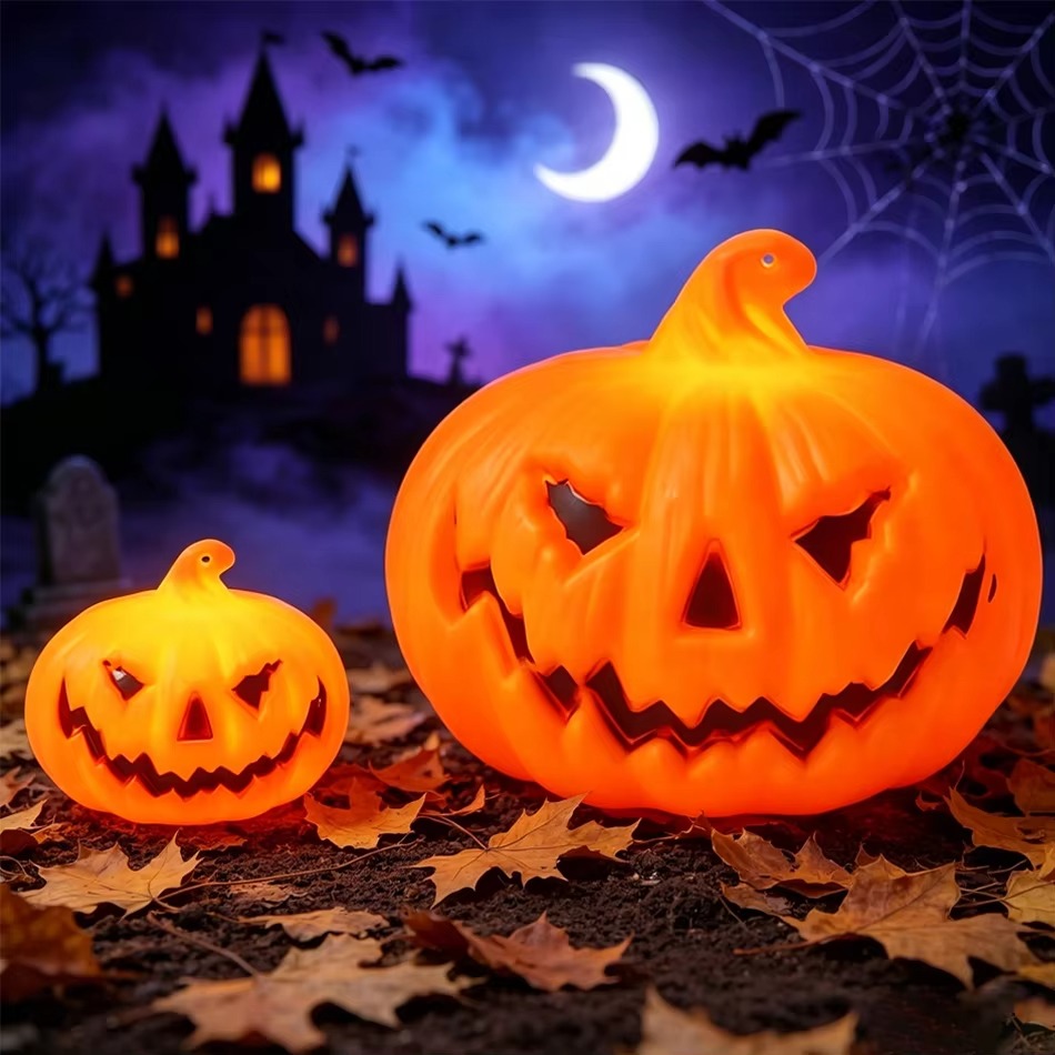 LEDかぼちゃランプ、暖色系の光、ハロウィーンのテーブルデコ - Halloween Pumpkin Decor Led のレビューと価格