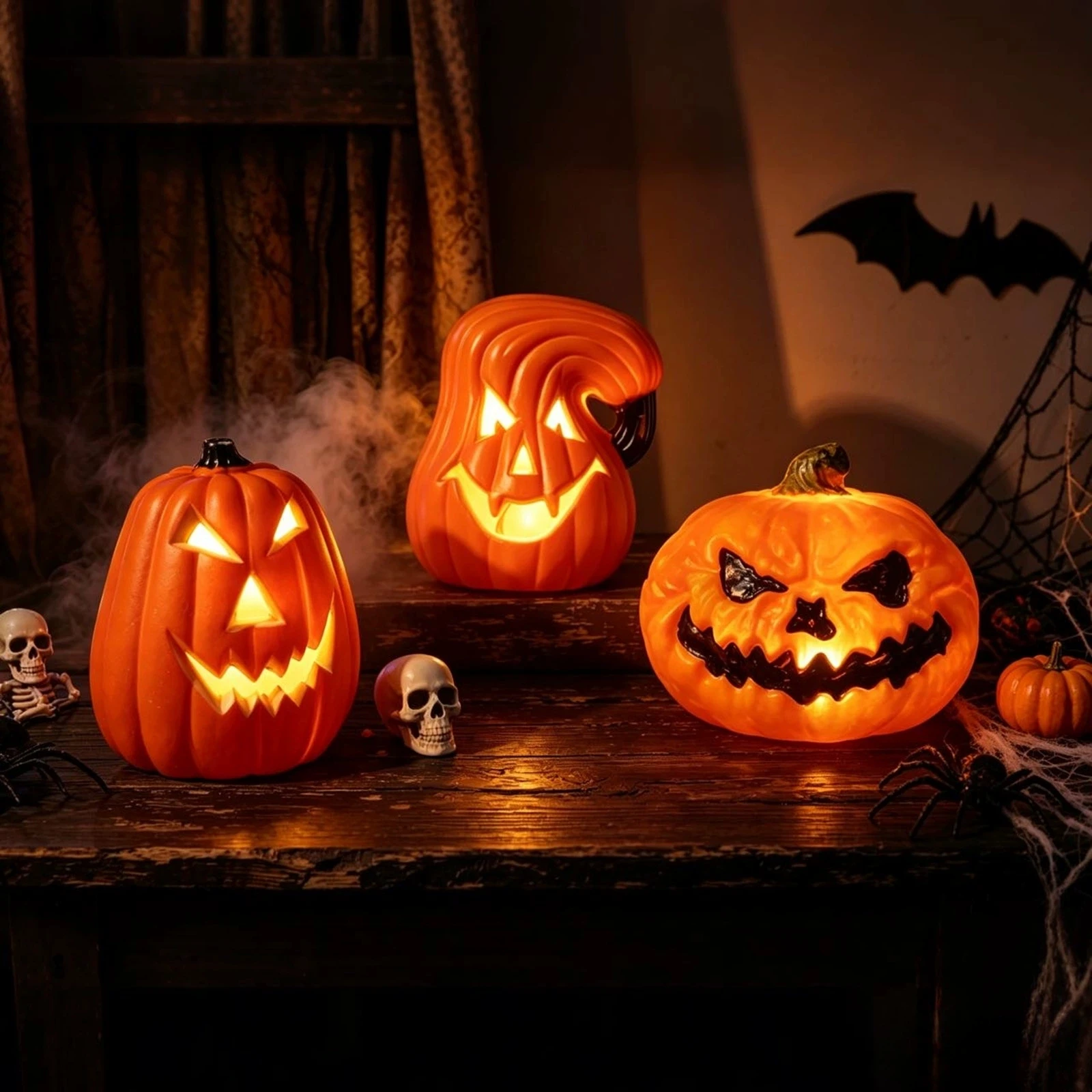 LEDトリプルレイヤー光るパンプキンデコレーション、電池式ラ - Halloween Pumpkin Decor Led のレビューと価格